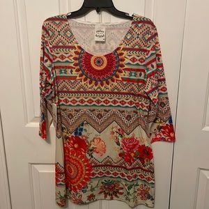 NWT Fleur de Lis Sz Medium colorful tunic dress b1015 BRAND NEW TAGS ATTACHED